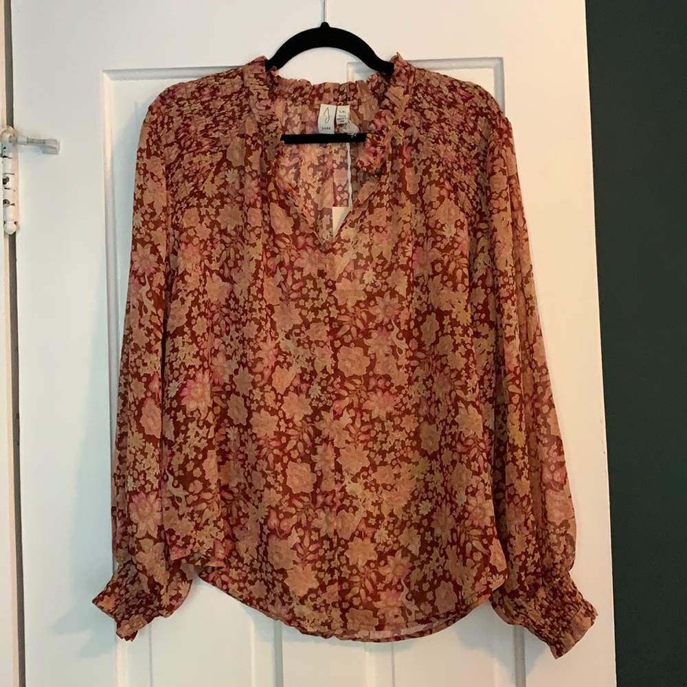 Joie Lurex Ruffle Blouse